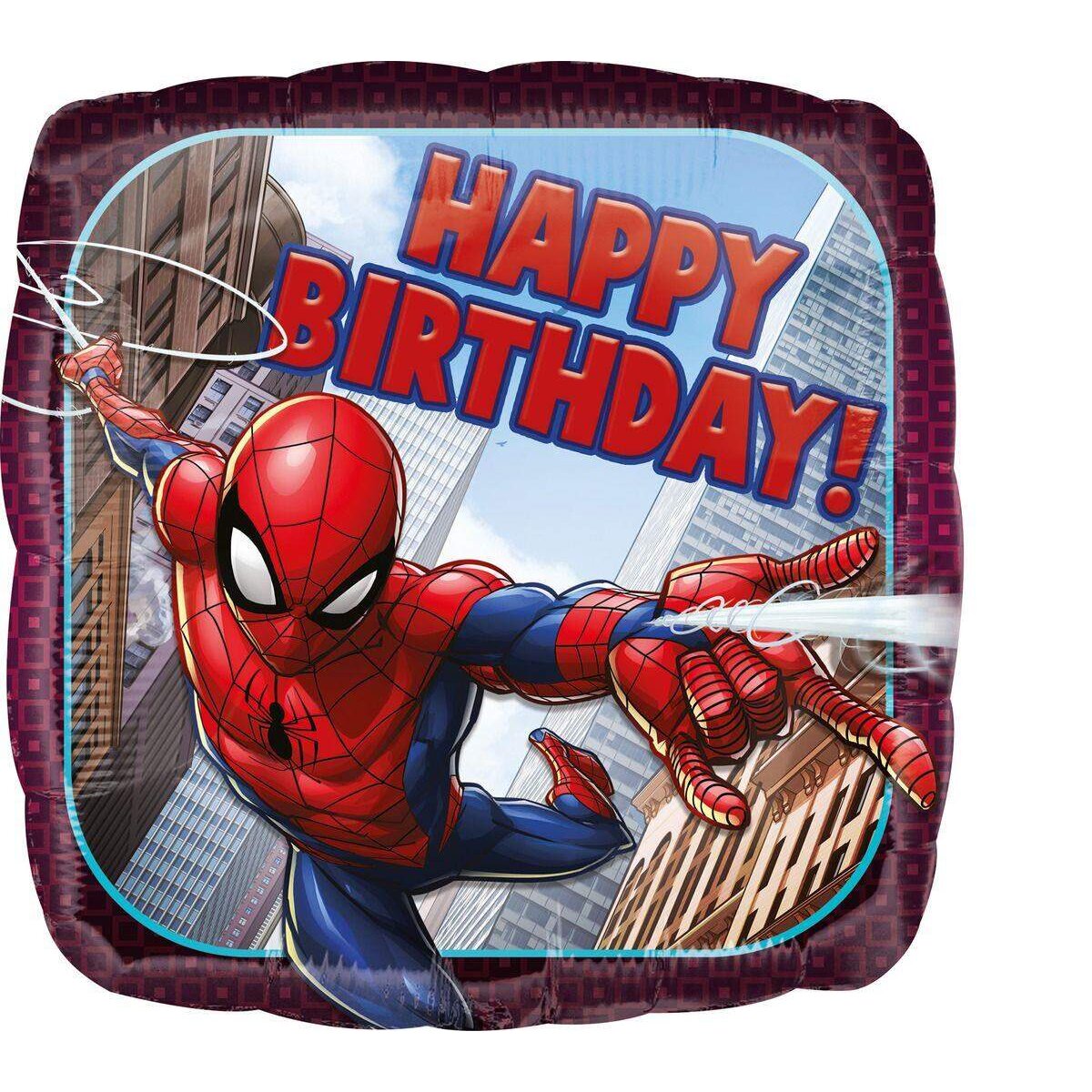 amscan Folienballon Spider-Man Happy Birthday, eckig