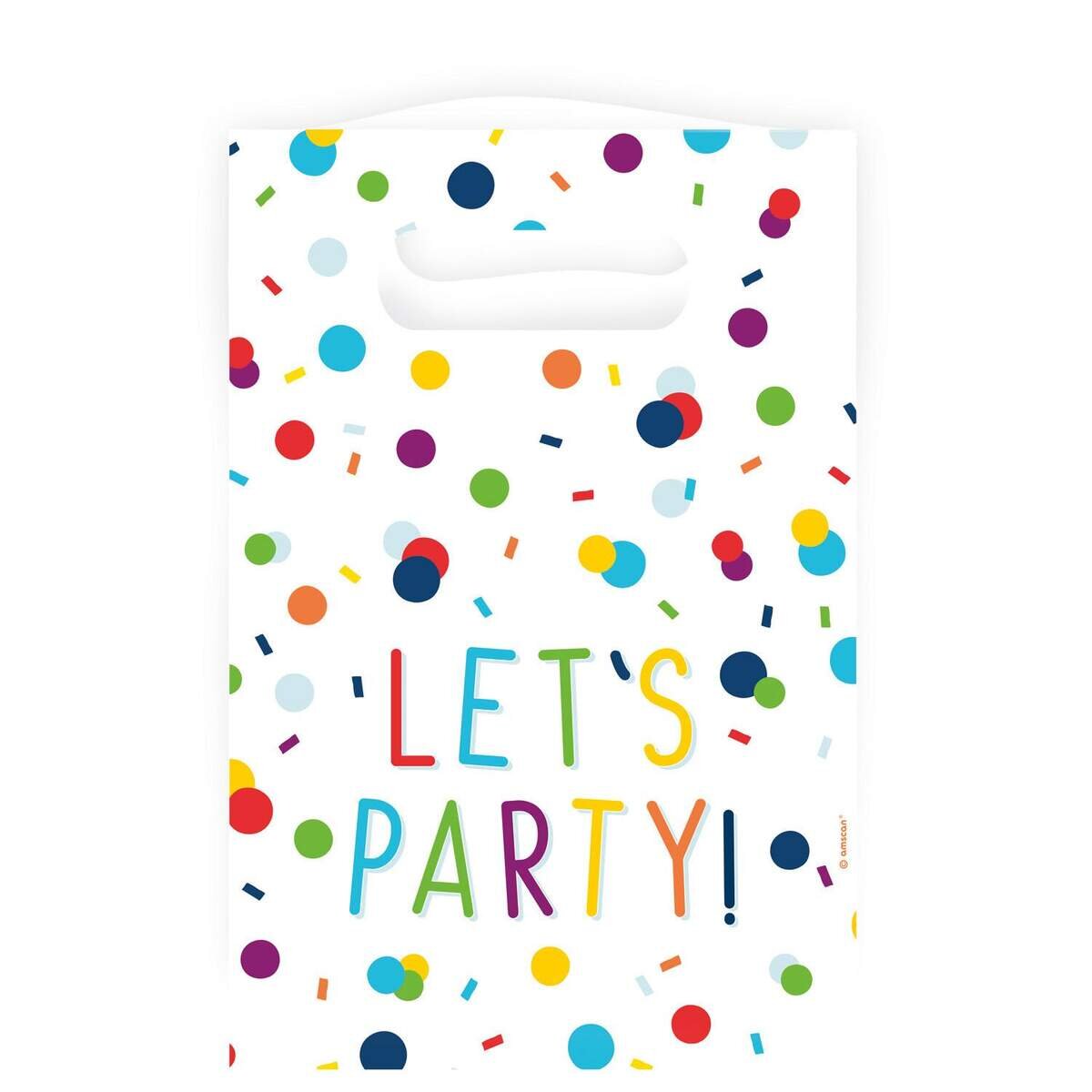 amscan Partytüten Konfetti Lets Party 8er Set. 16 x 24 cm