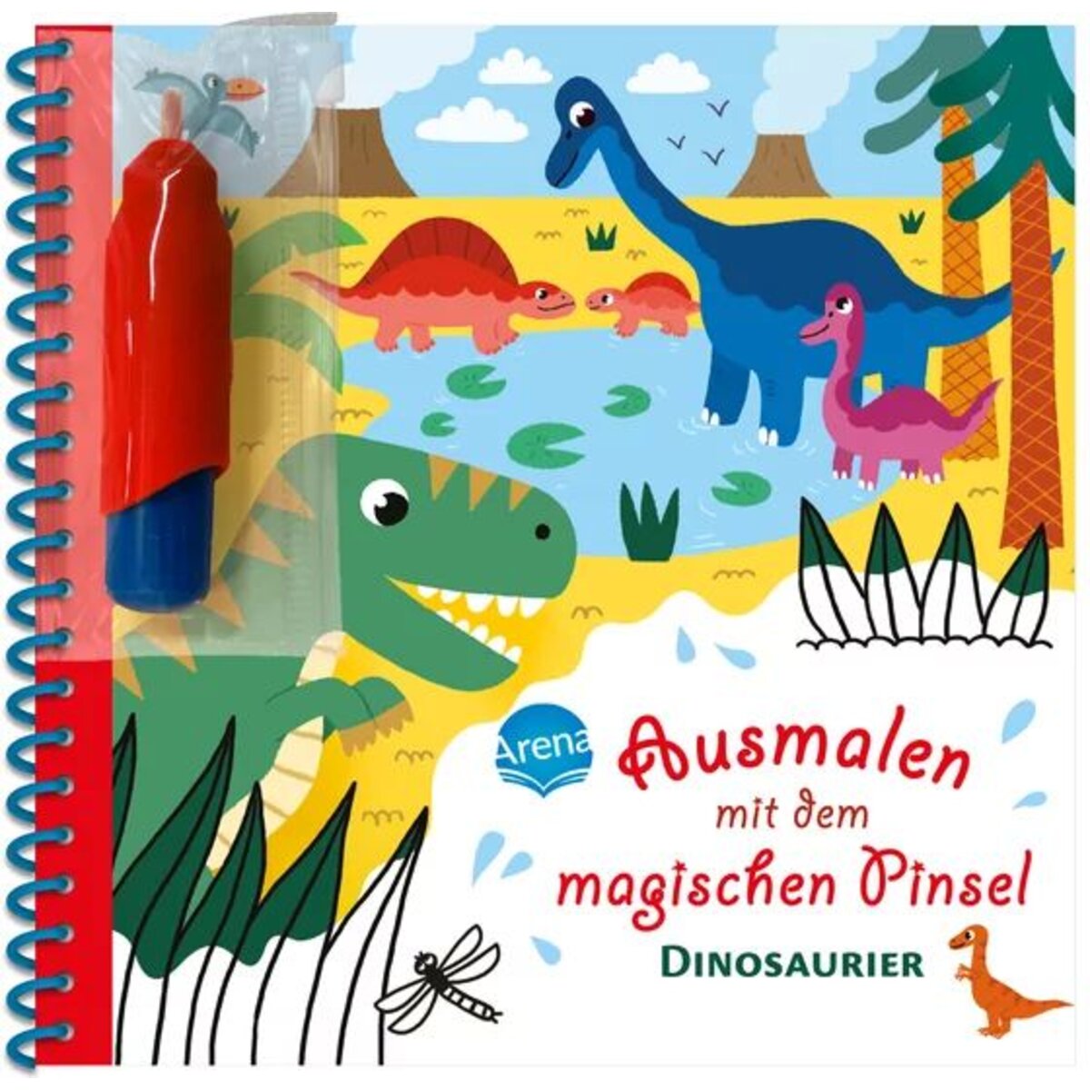Arena Ausmalen mit dem magischen Pinsel. Dinosaurier