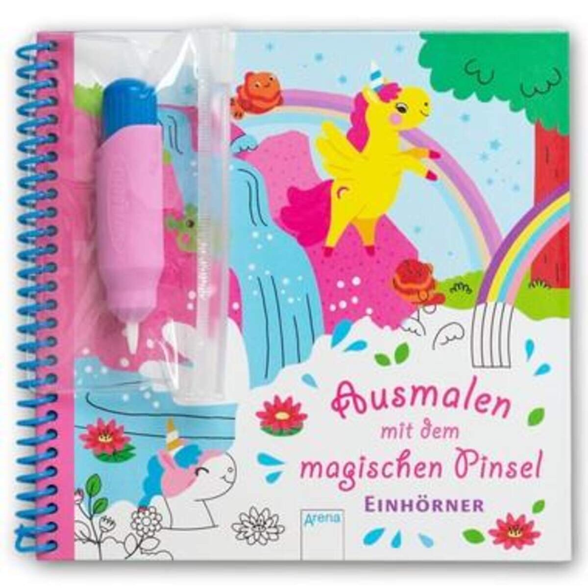 Arena Ausmalen mit dem magischen Pinsel. Einhörner