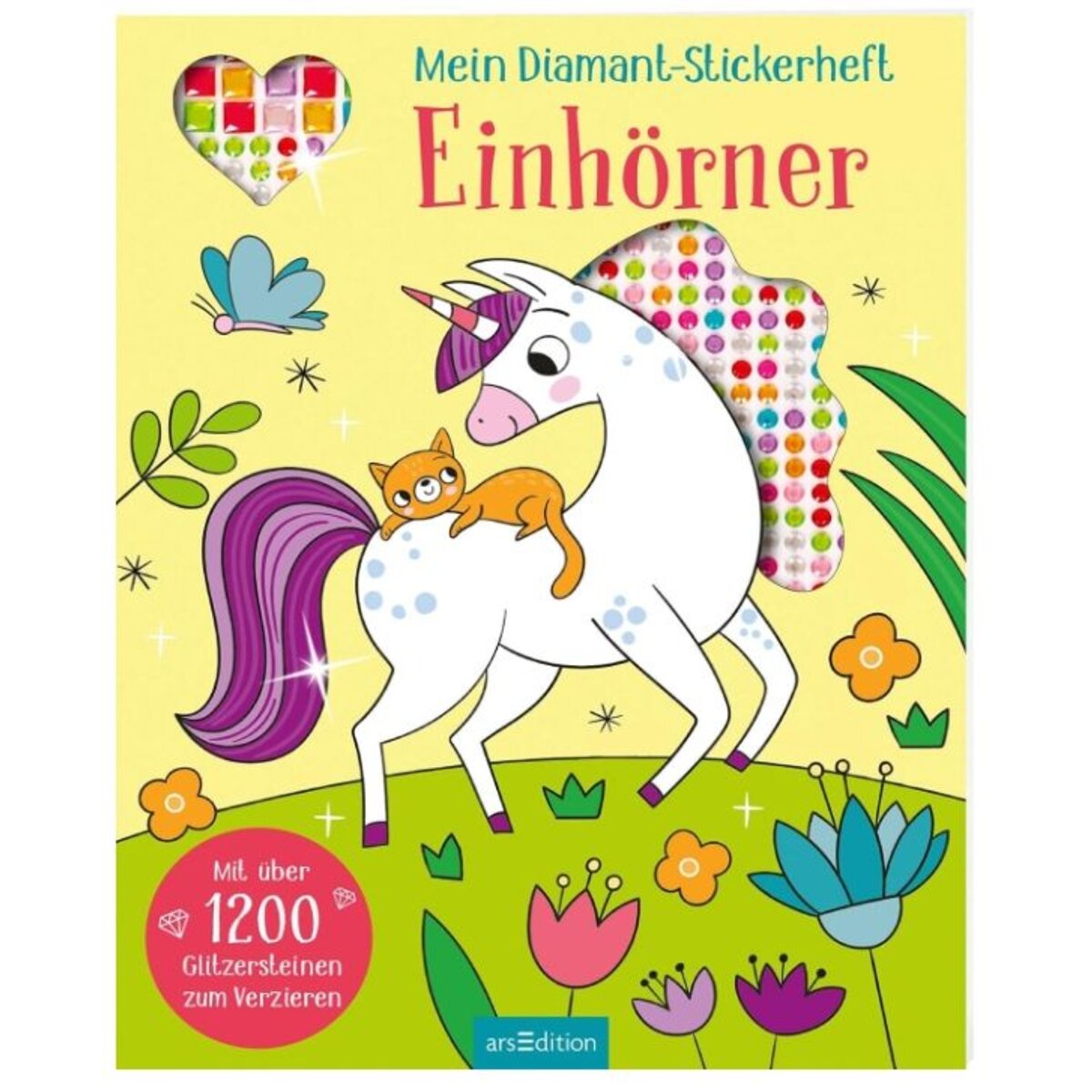 ars Edition Mein Diamant-Stickerheft - Einhörner