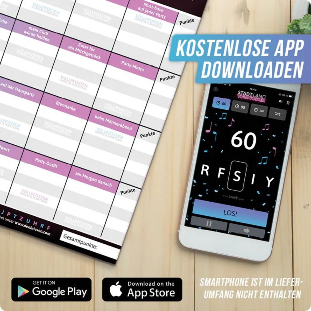 Denkriesen Stadt Land Vollpfosten - Party Edition "Jetzt gehts Rund"