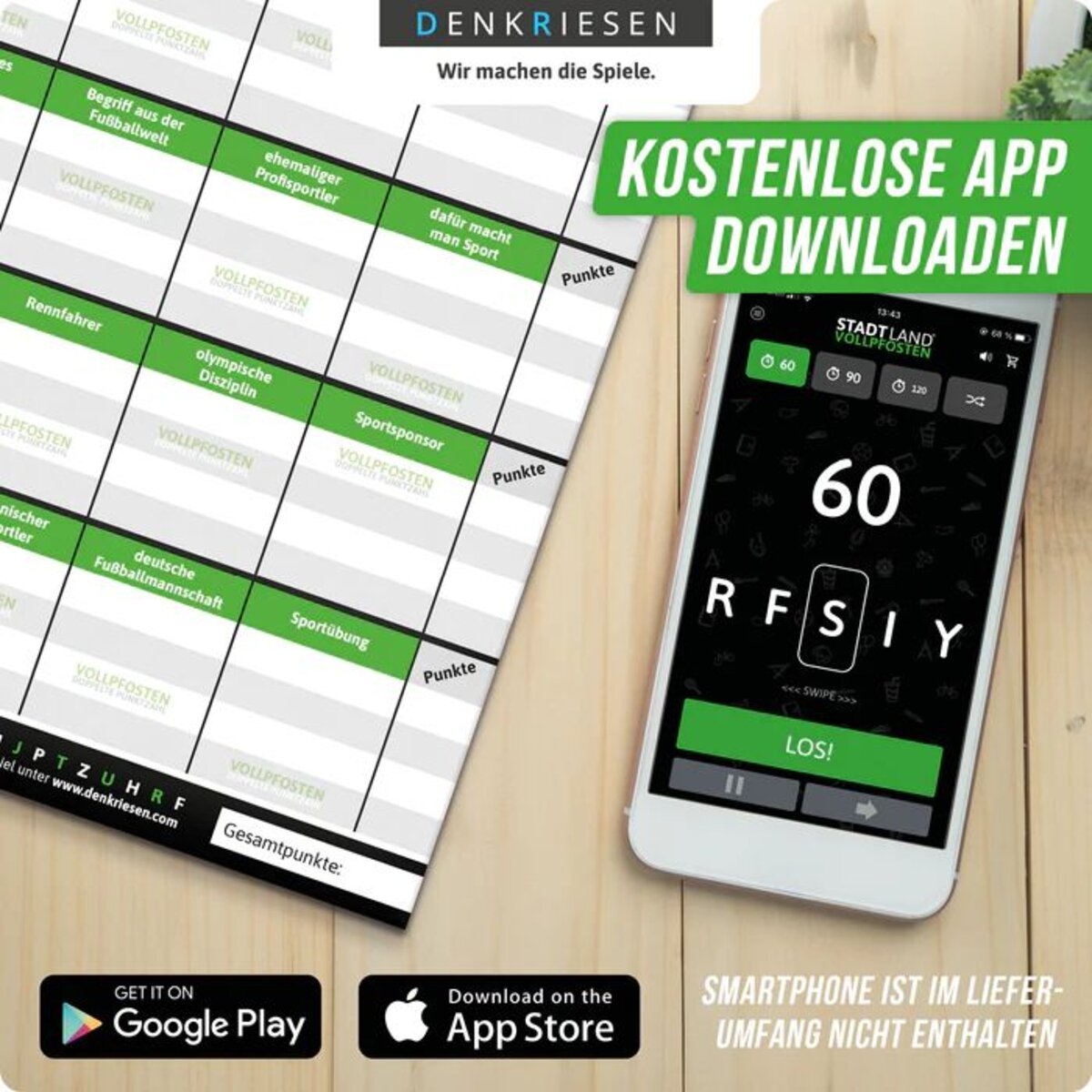 Denkriesen Stadt, Land, Vollpfosten - Sport Edition "Grips statt Gips"