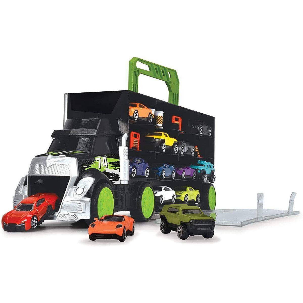 Dickie Toys Carry & Store Transporter Spielzeug-LKW zur Aufbewahrung von 28 Spielzeugautos