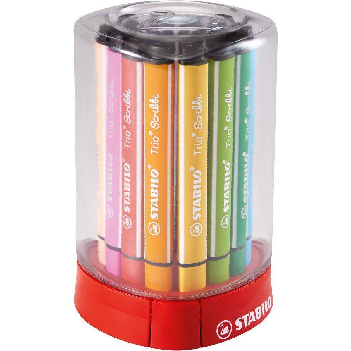 Gefederter Dreikant-Filzstift - STABILO Trio Scribbi - 12er Tischset - mit 12 verschiedenen Farben