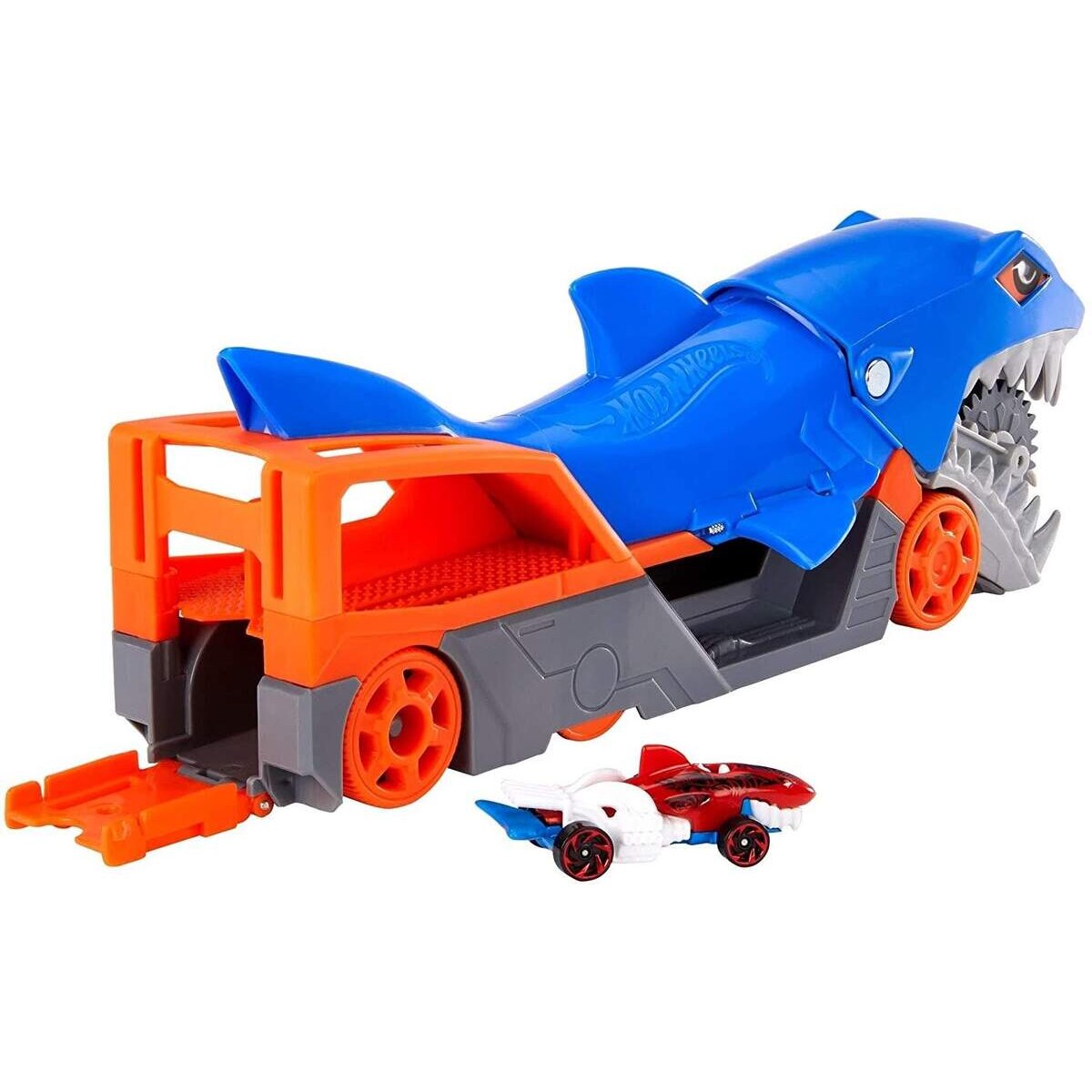 Hot Wheels Hungriger Hai-Transporter für bis zu 5 Spielzeugautos