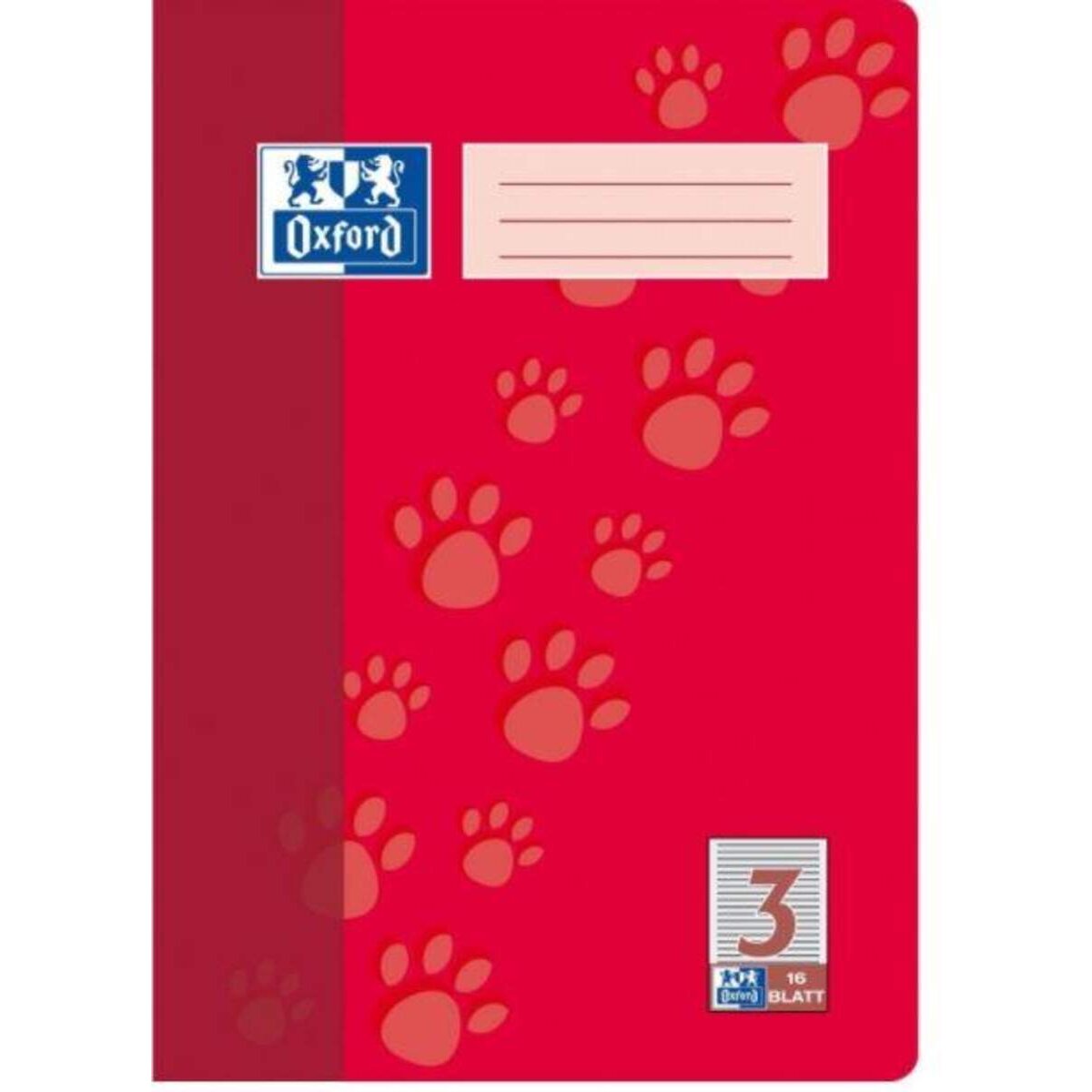 Oxford Schulheft A4, liniert, Lineatur 3, 16 Blatt, rot, SCRIBZEE®, Optik Paper®