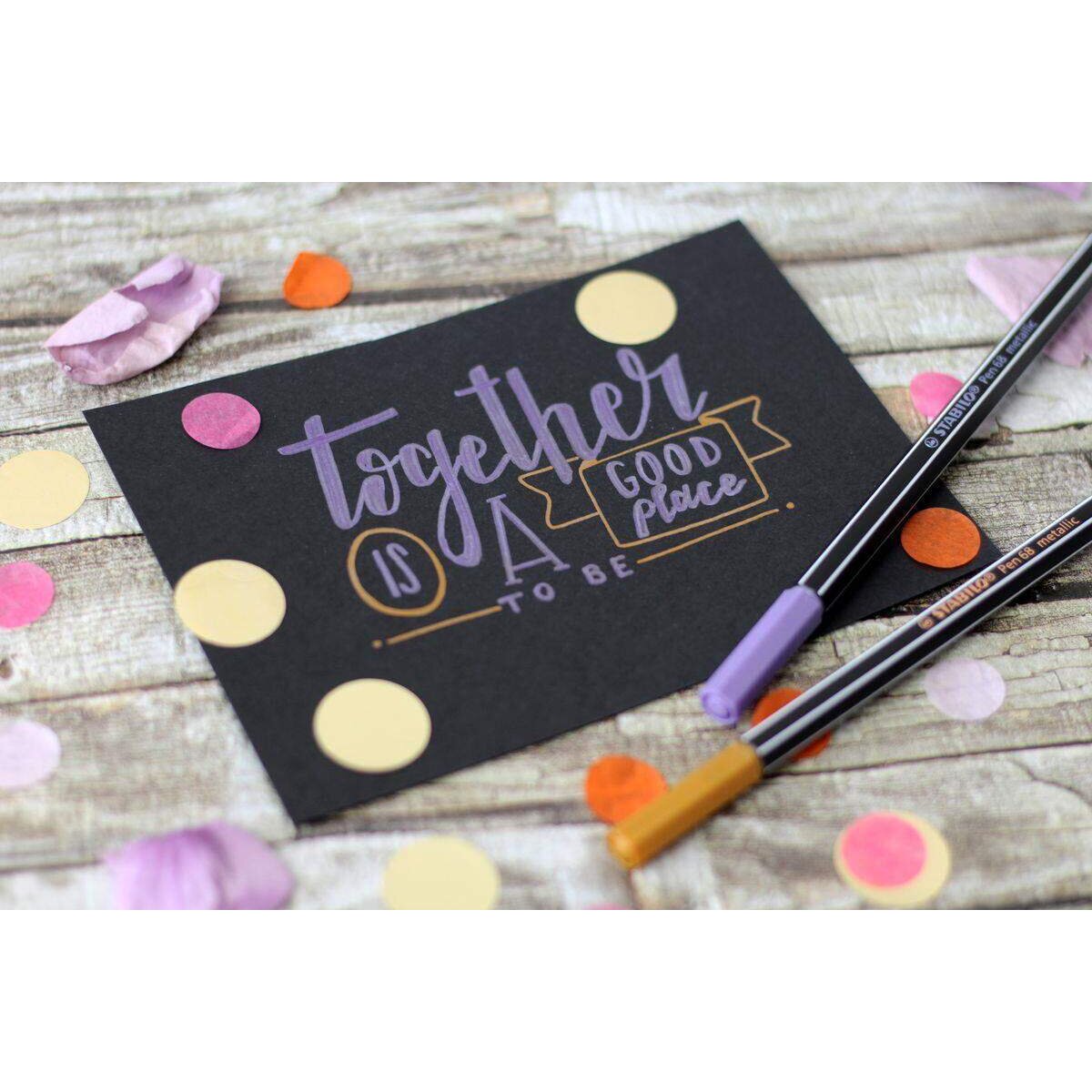 Premium Metallic-Filzstift - STABILO Pen 68 metallic - 8er Metalletui - mit 8 verschiedenen Metallic-Farben