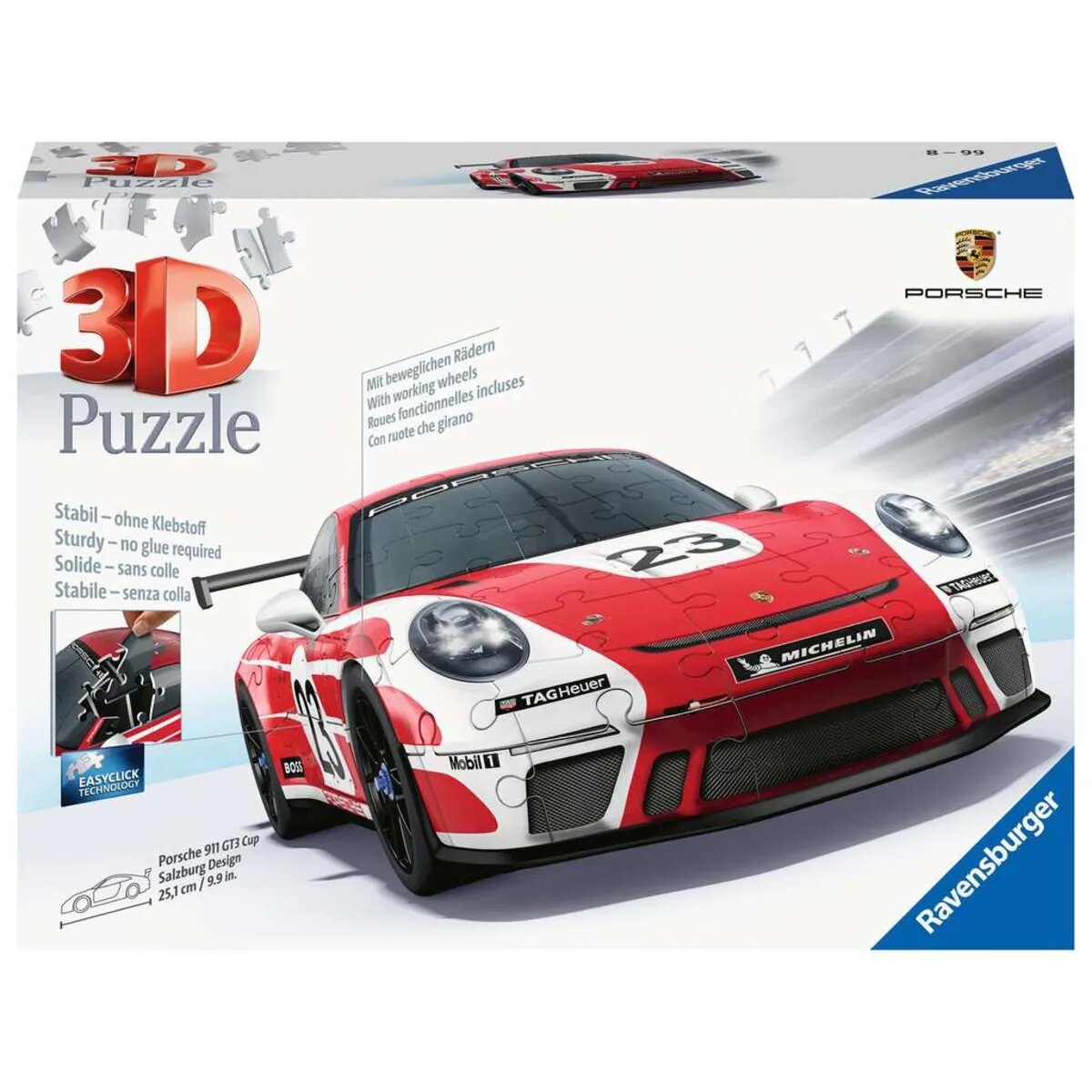 Ravensburger 3D Puzzle - Porsche 911 GT3 Cup "Salzburg Design" 108 Teile