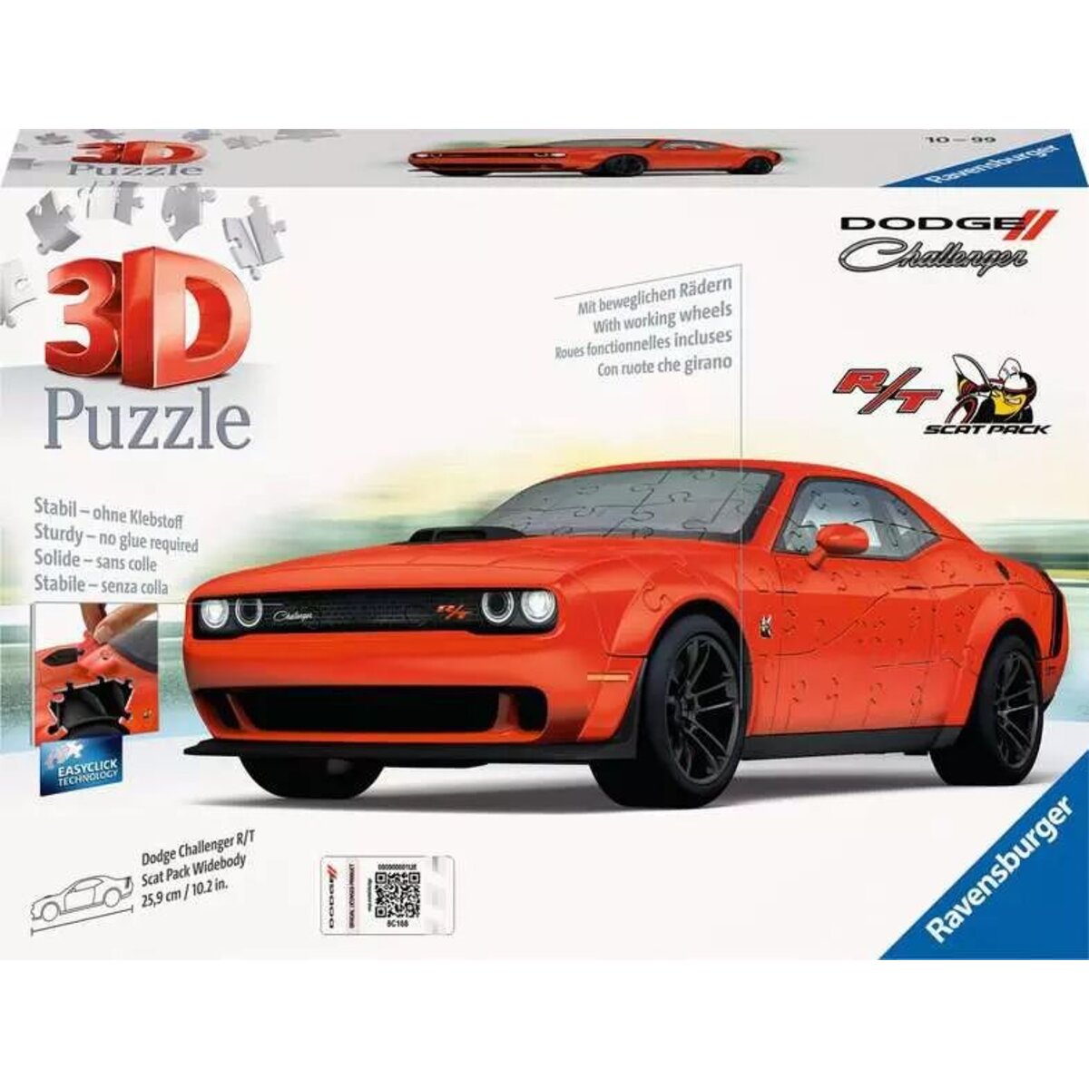 Ravensburger 3D Puzzle - Dodge Challenger R/T Scat Pack Widebody, 108 Teile