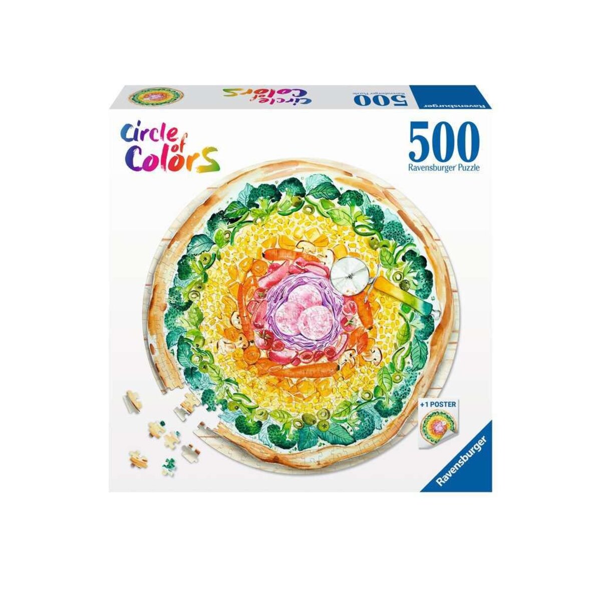 Ravensburger Puzzle - Circle of Colors Pizza, 500 Teile