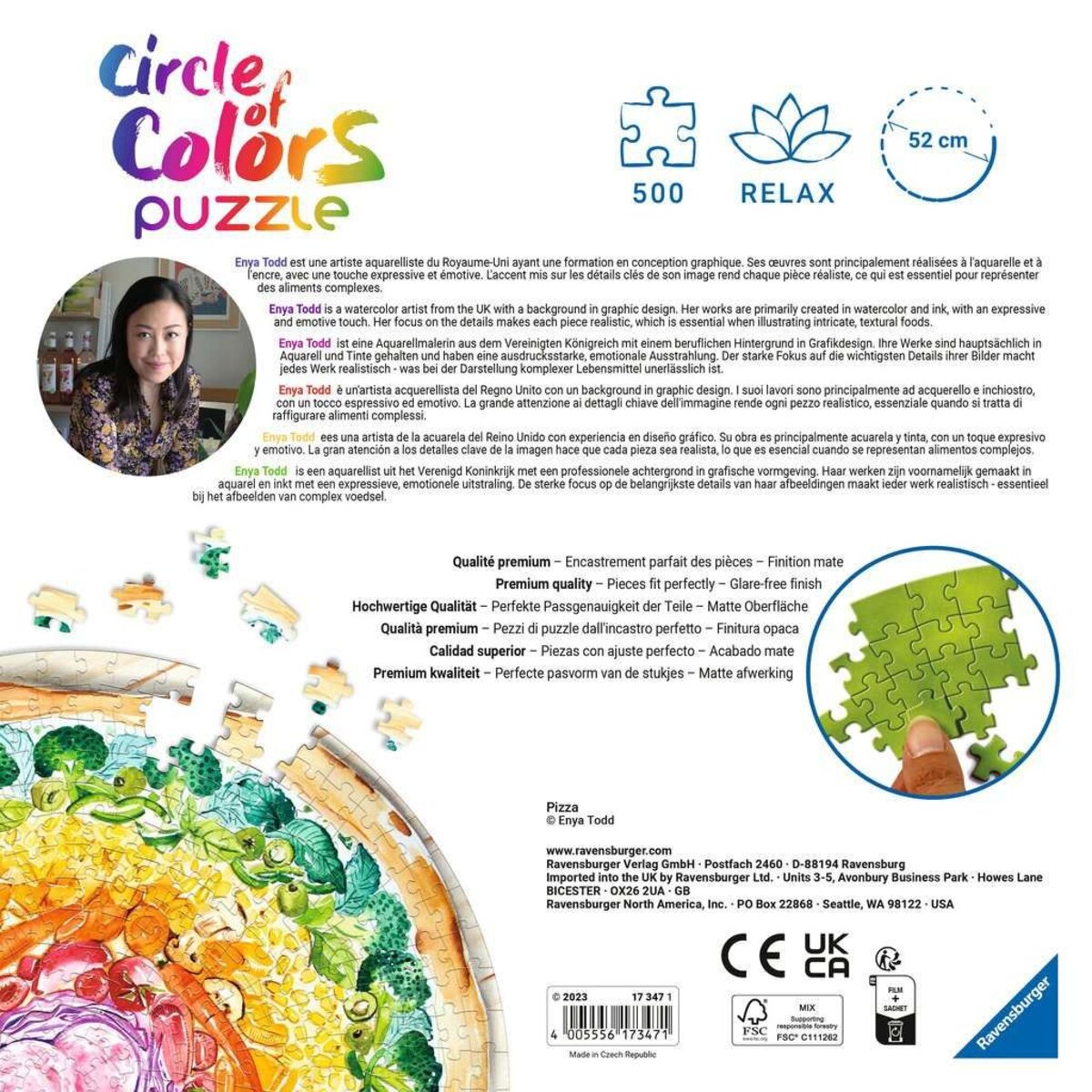 Ravensburger Puzzle - Circle of Colors Pizza, 500 Teile