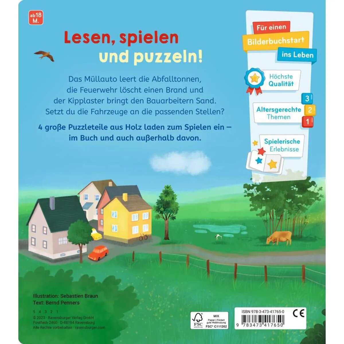 Ravensburger Spiel mit den Fahrzeugen: Mein buntes Holzpuzzle-Buch