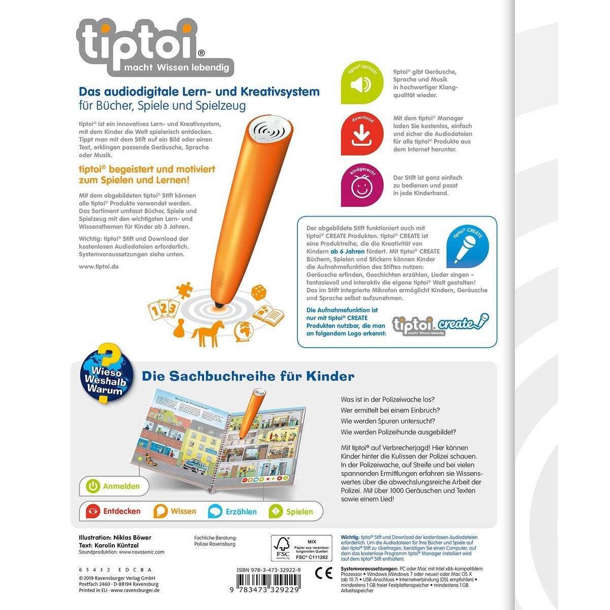 Ravensburger tiptoi Band 22: Unterwegs mit der Polizei - Wieso? Weshalb? Warum?