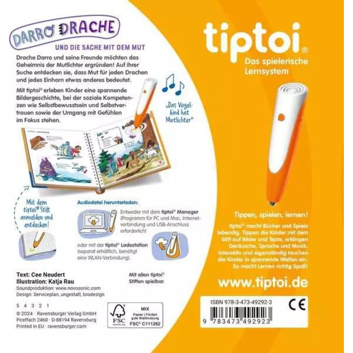Ravensburger tiptoi® Darro Drache und die Sache mit dem Mut