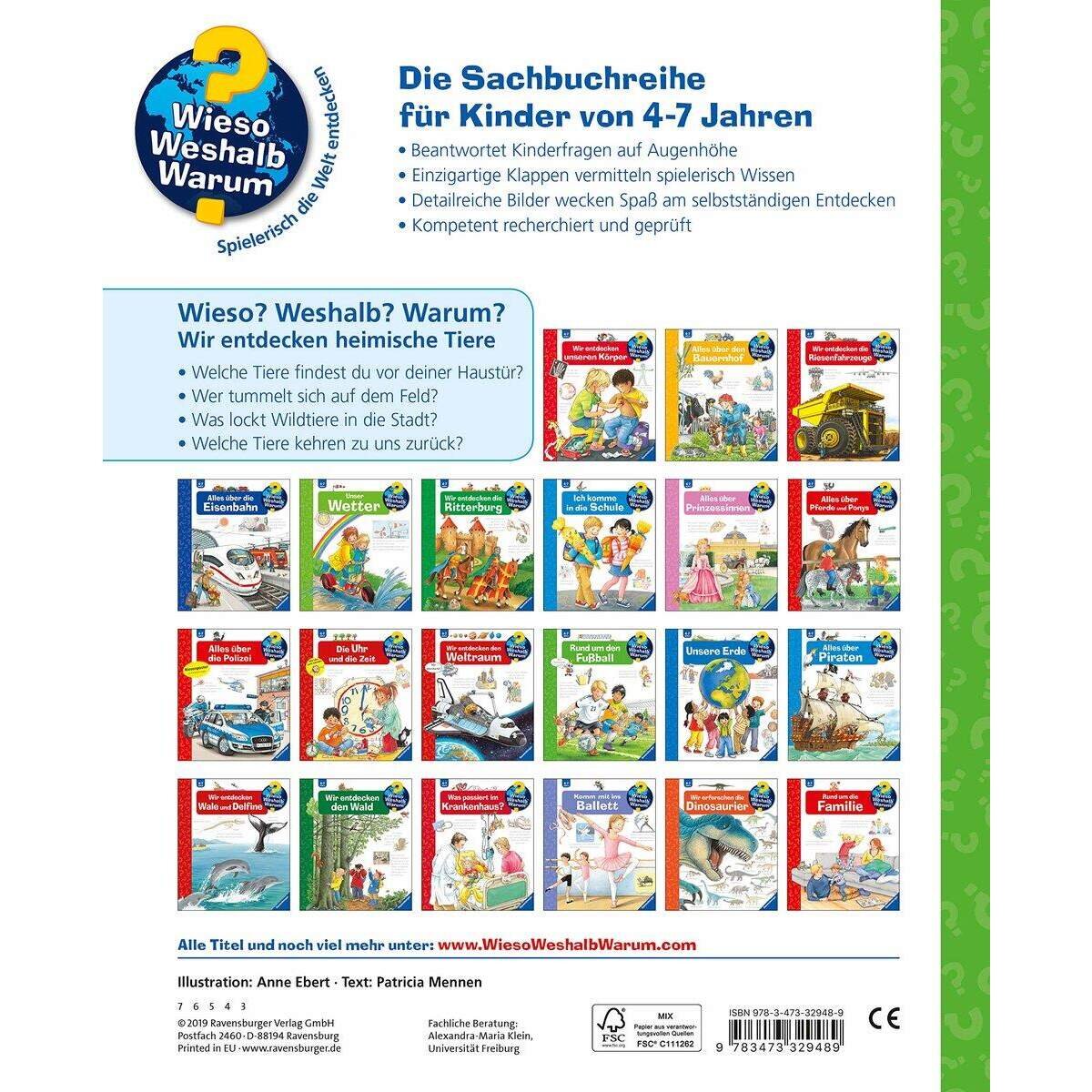 Ravensburger Wieso? Weshalb? Warum? Band 71: Wir entdecken heimische Tiere