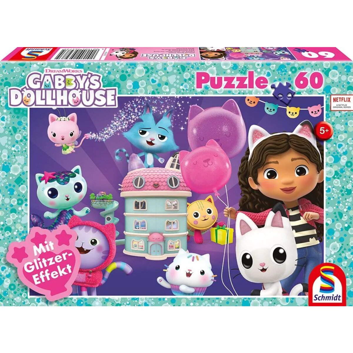 Schmidt Spiele Kinderpuzzle - Gabbys Dollhouse: Geburtstagsfeier im Puppenhaus, 60 Teile