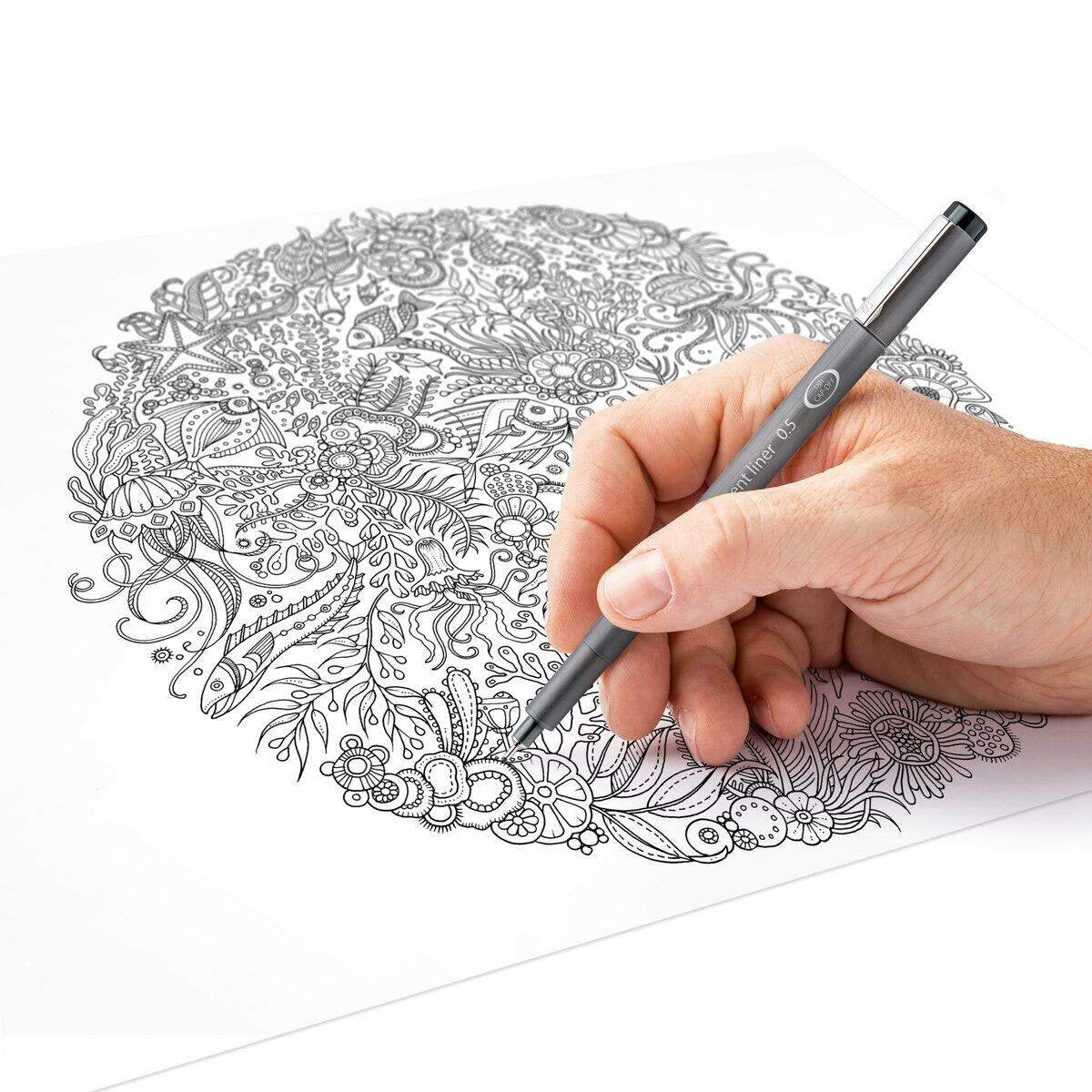 STAEDTLER® Feinschreiber pigment liner 308 3 schwarz, 2 metallic