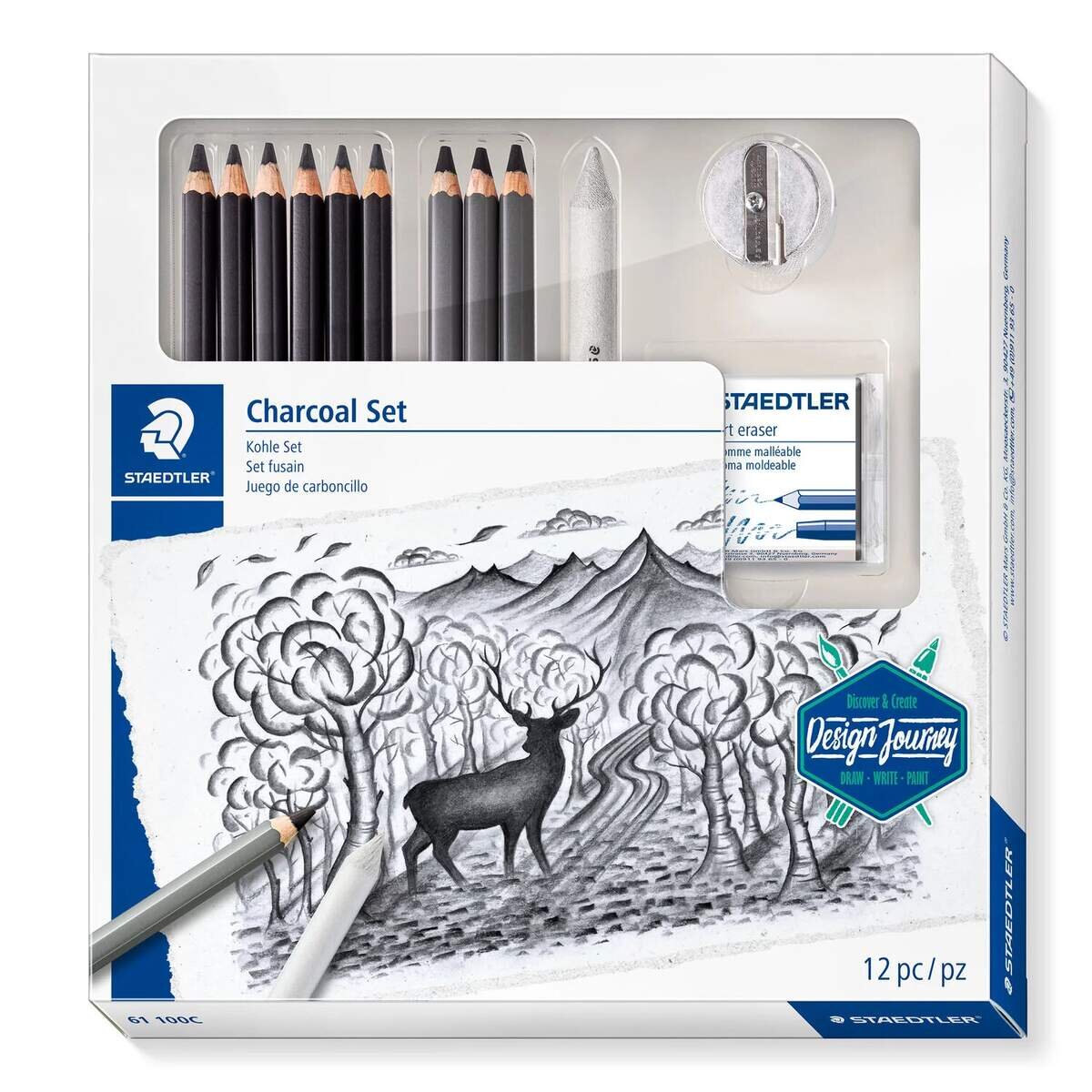 STAEDTLER® Kohle Set Design Journey, 12-teilig