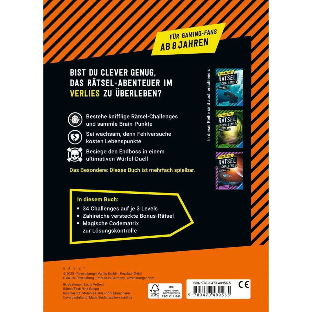 Ravensburger Stay alive! Rätsel-Challenge: Überlebe im Verlies