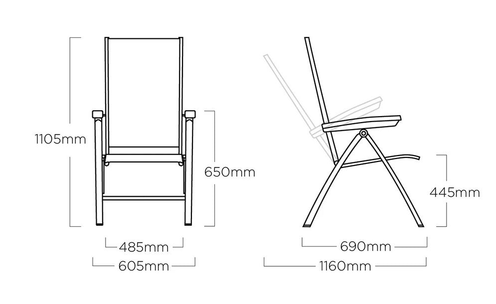 Kettler Multipositionssessel Avalon silber-graphit 0100101-0600