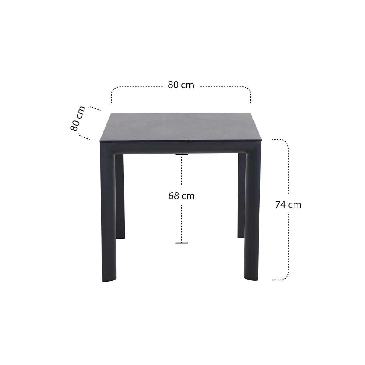 Siena Garden  Silva Gartentisch | HPL ferro 80x80x74 cm