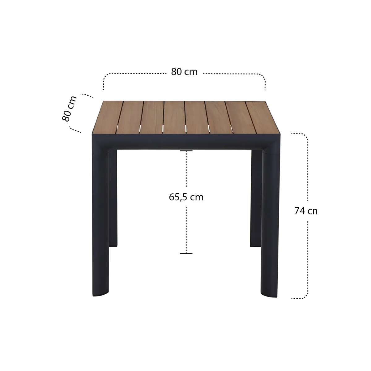 Siena Garden Silva Gartentisch | Teakholz FSC® 100 % natur 80x80x74 cm