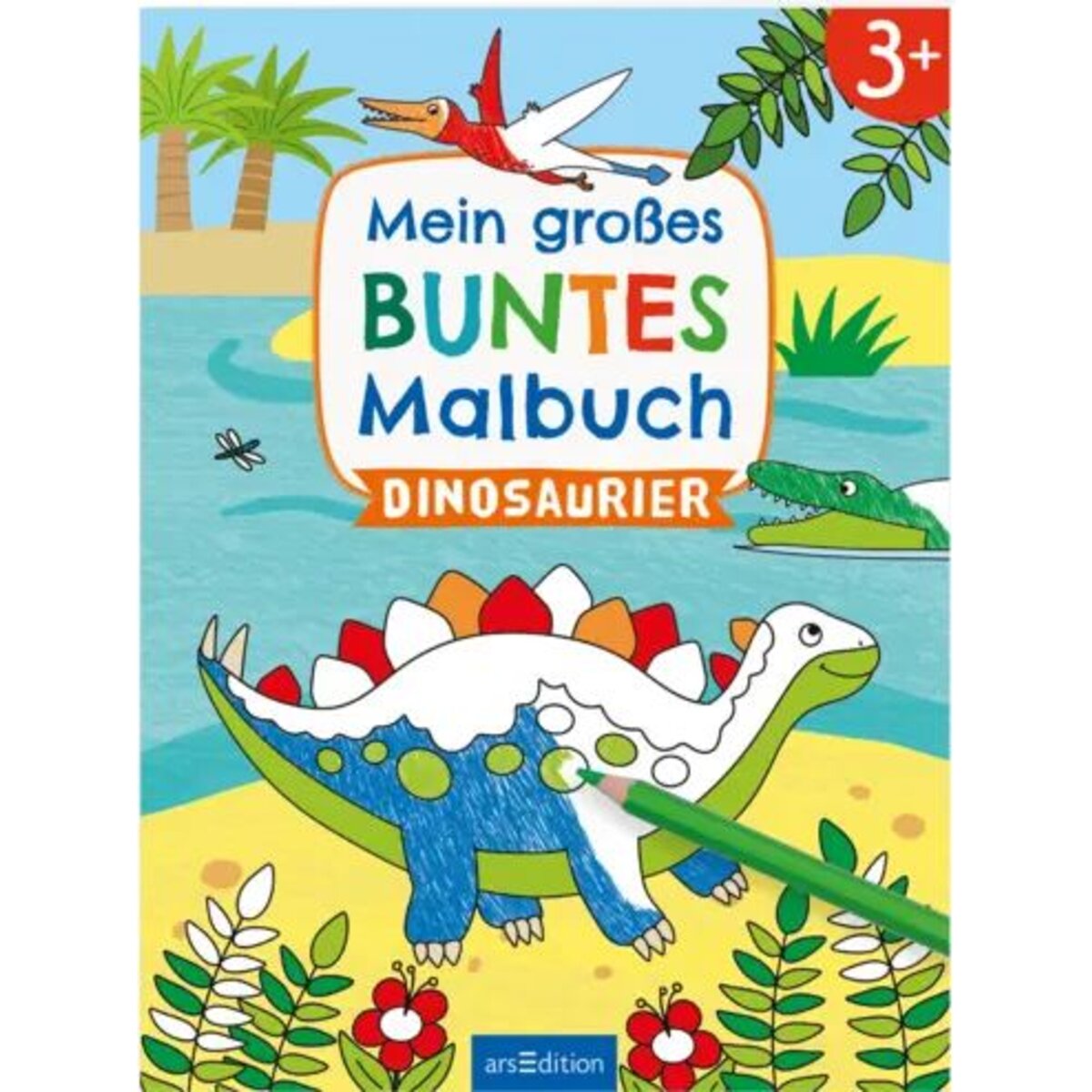 ars Edition Mein großes buntes Malbuch – Dinosaurier