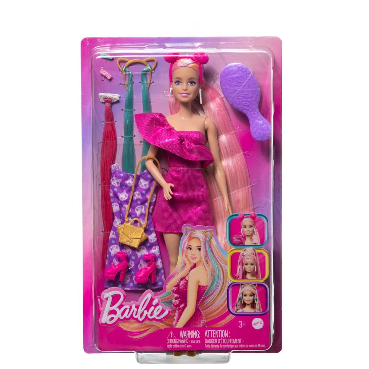 Barbie Fun & Fancy Haarspiel Puppe mit Katzen-Outfit