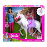 Barbie-Puppe und Pferd mit Sattel, Zaumzeug und Zügel, Geschenk für Kinder zwischen 3 und 7Jahren