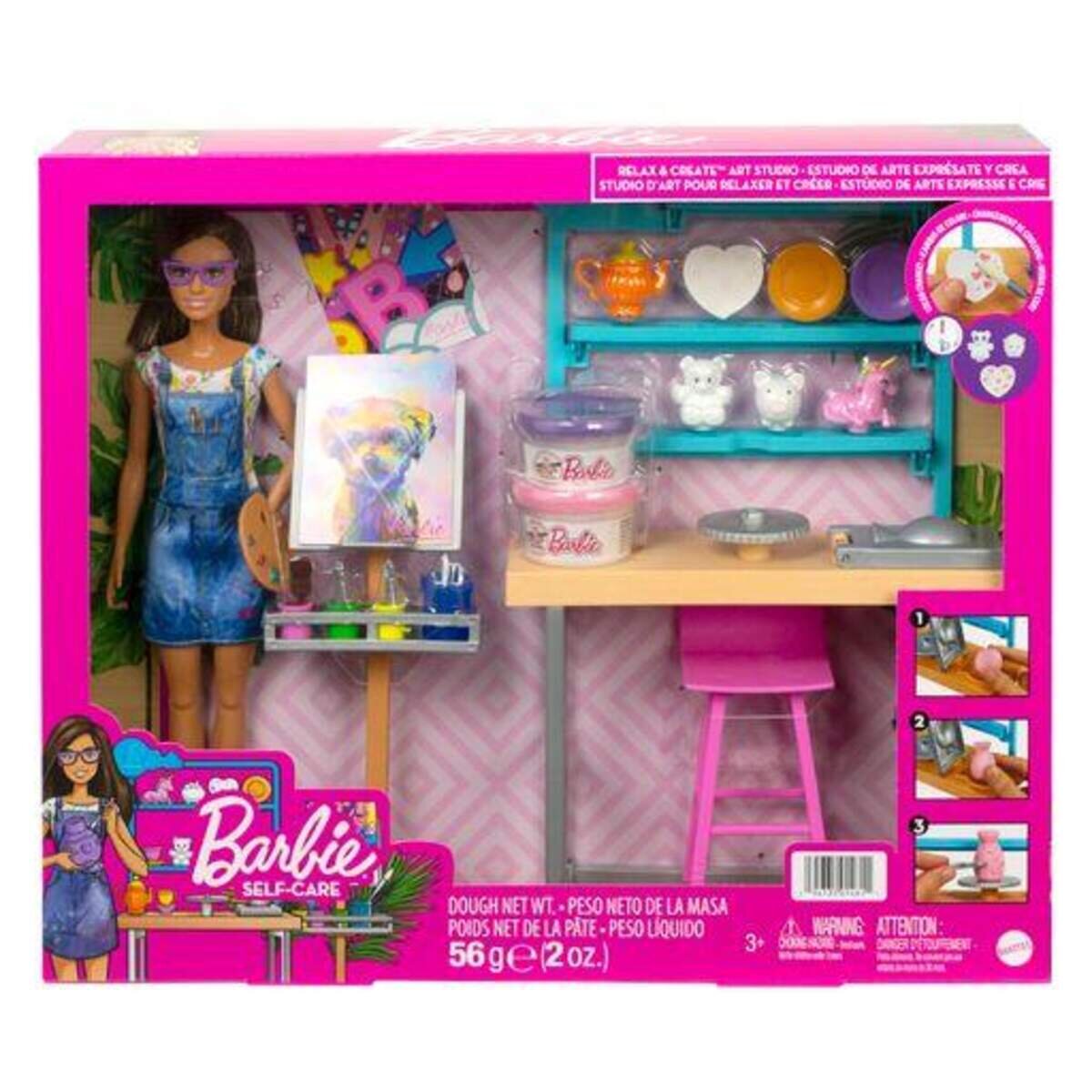 Barbie Wellness Kunst- & Kreativ-Atelier, Barbie-Puppe (ca. 30 cm), über 25 kreative Zubehörteile