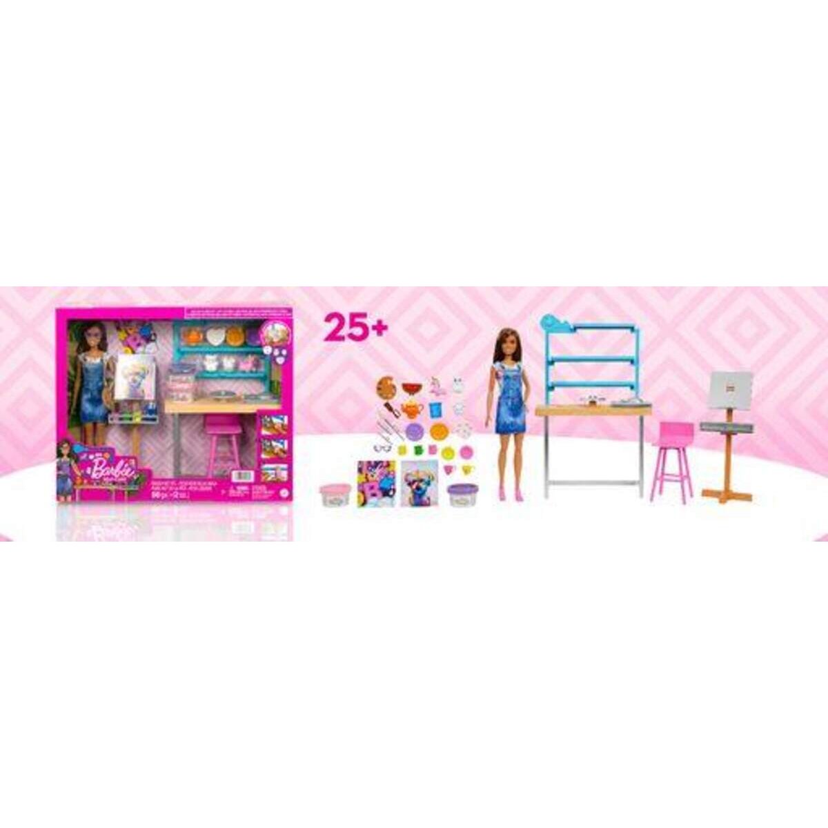 Barbie Wellness Kunst- & Kreativ-Atelier, Barbie-Puppe (ca. 30 cm), über 25 kreative Zubehörteile