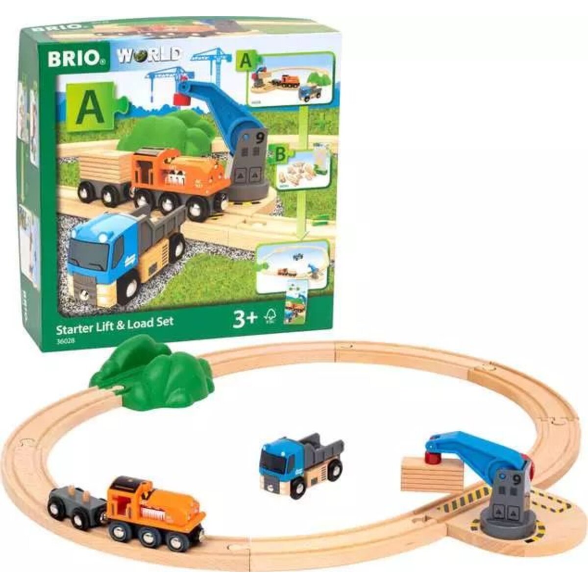 BRIO World Starterset Güterzug mit Kran A