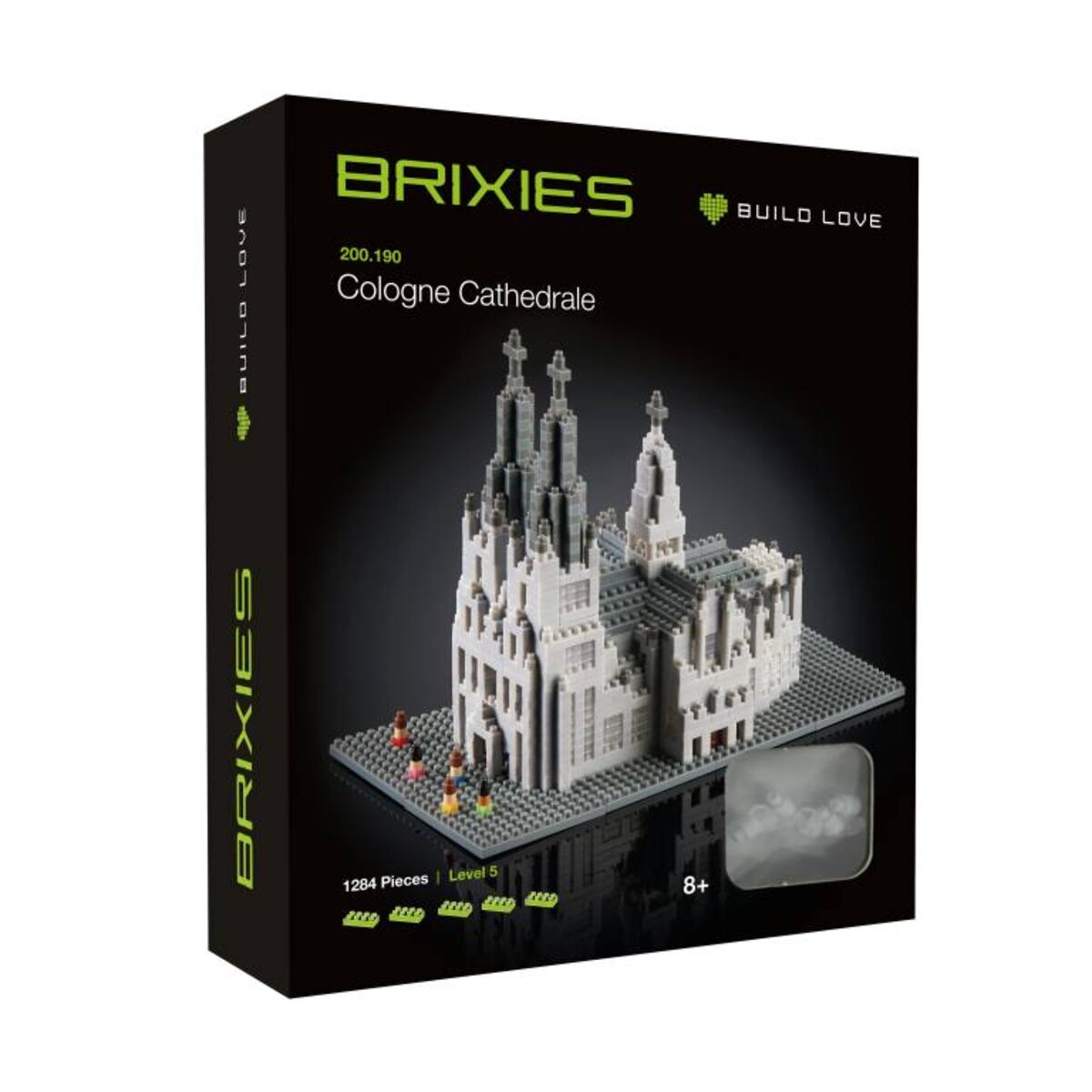 BRIXIES Bausatz Kölner Dom ca. 19,3 x 9,6 x 14,7 cm 1.284 Steine XL Geschenkbox