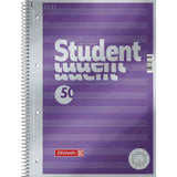 BRUNNEN Collegeblock Premium Student „Noten“, A4, 50 Blatt / 100 Seiten, Lineatur 14, violett