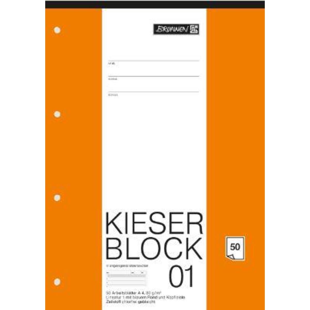 BRUNNEN Kieser-Block, A4, Schullineatur 1 mit Kontrastlineatur