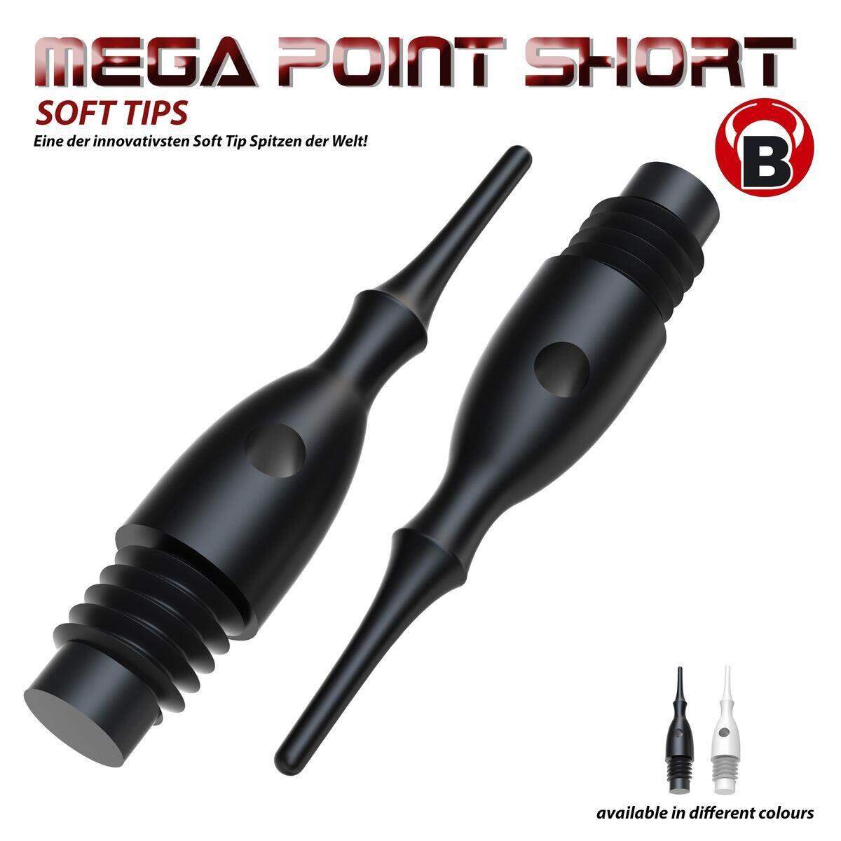 BULLS Darts Mega Point Tips Short 6mm(2BA) 100/schw.