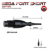 BULLS Darts Mega Point Tips Short 6mm(2BA) 100/schw.