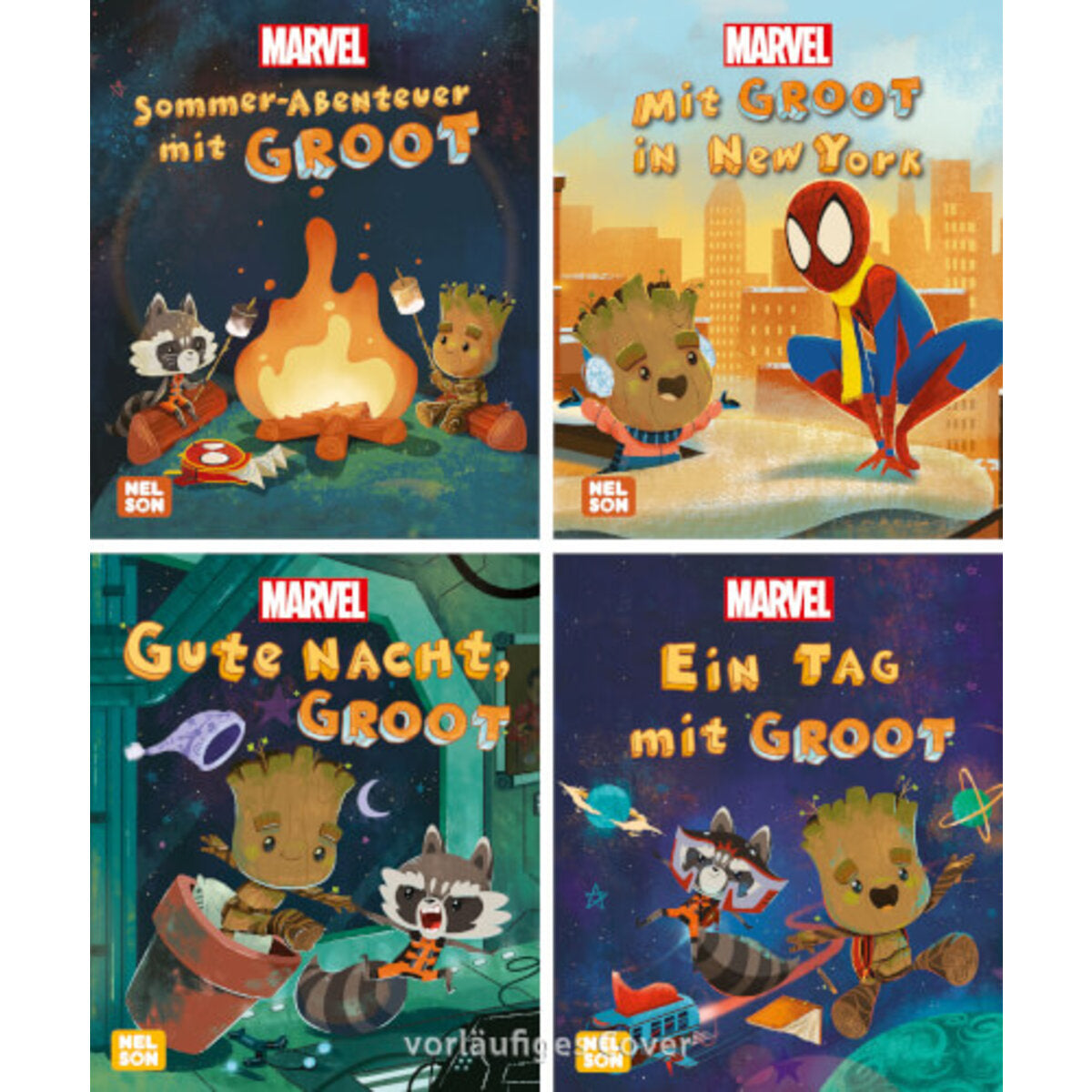 Carlsen Nelson Mini-Bücher: Marvel - Guardians of the Galaxy, 1 Stück, 4-fach sortiert