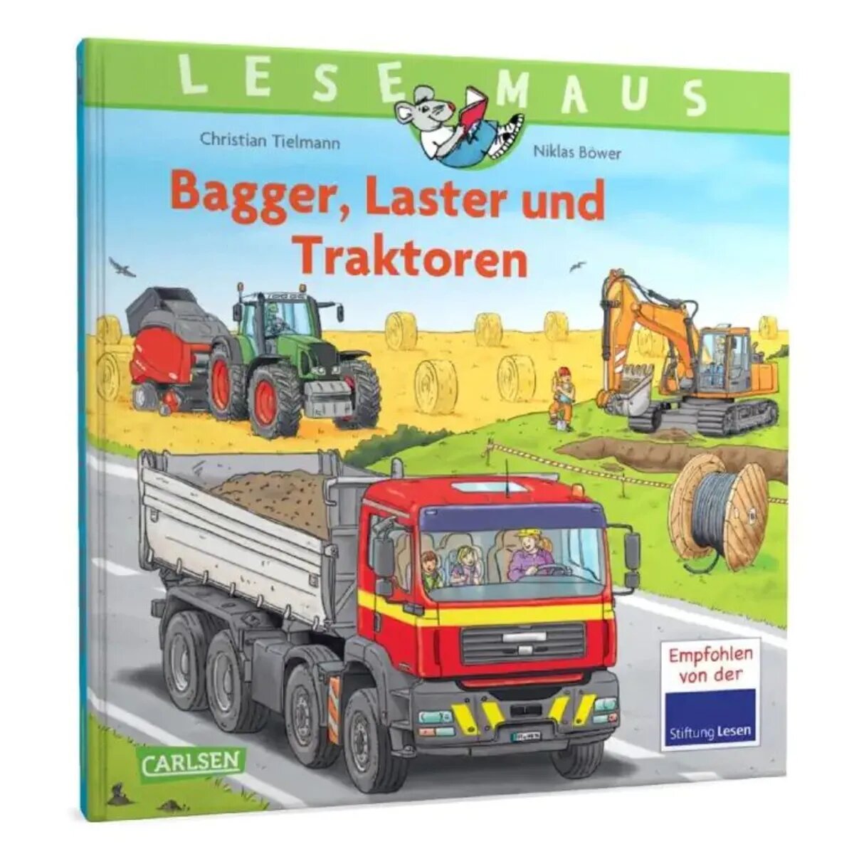 Carlsen Verlag LESEMAUS Sonderbände: Bagger, Laster und Traktoren – Alles über Fahrzeuge