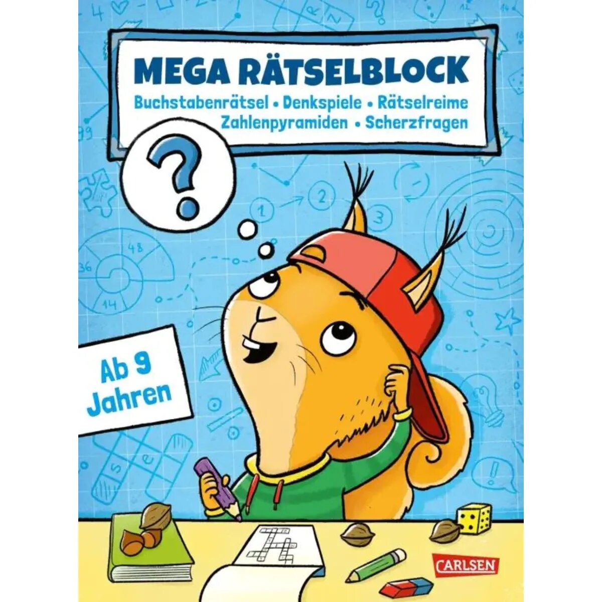 Carlsen Verlag Mega Rätselblock - Buchstabenrätsel, Denkspiele, Zahlenpyramiden, Rätselreime, Scherzfragen