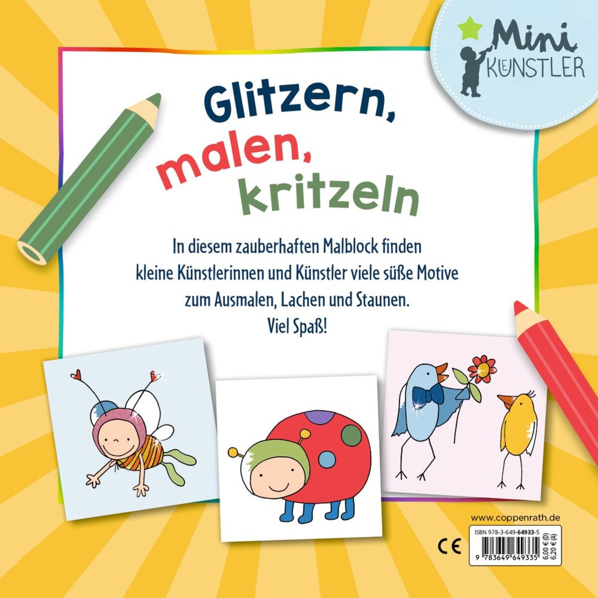 Coppenrath Verlag Mein 1. Glitzer-Malspaß: Kleiner Garten (Mini-Künstler)