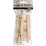 Creativ Company Ski mit Stöcken aus Holz, 3 Paar, 11 x 3,8 cm