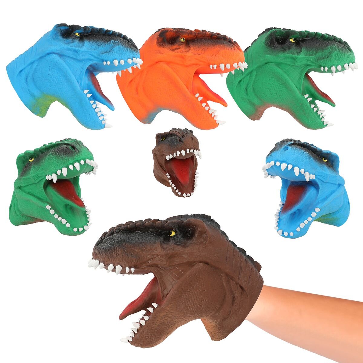Depesche Dino World Dino Handpuppe, 1 Stück, 4-fach sortiert