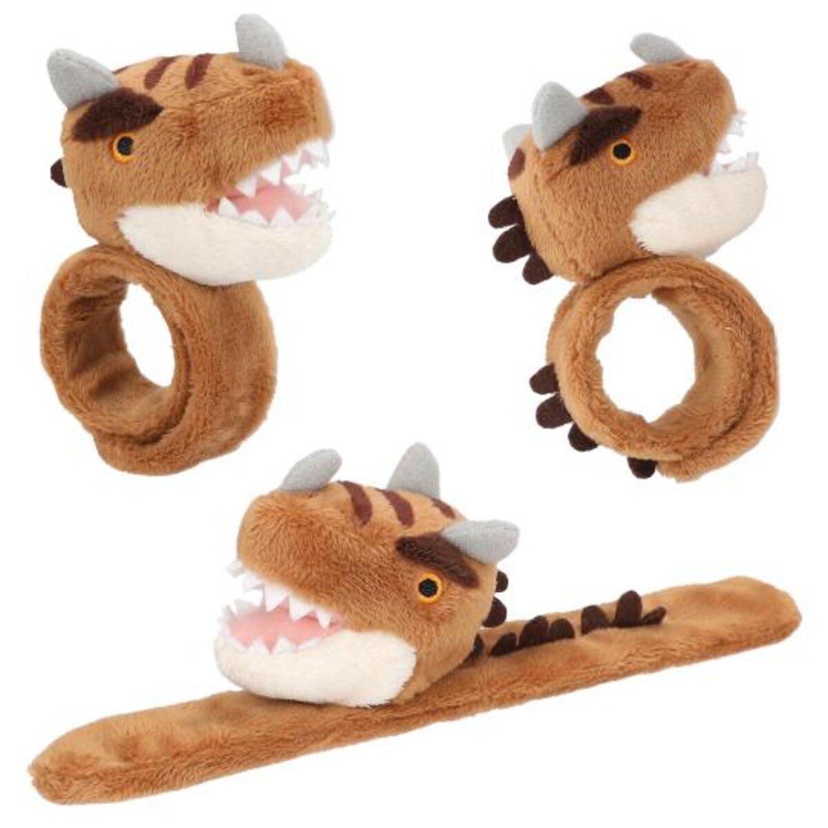 Depesche Dino World Klipp Klapp Armband Plüsch,1 Stück, 4-fach sortiert