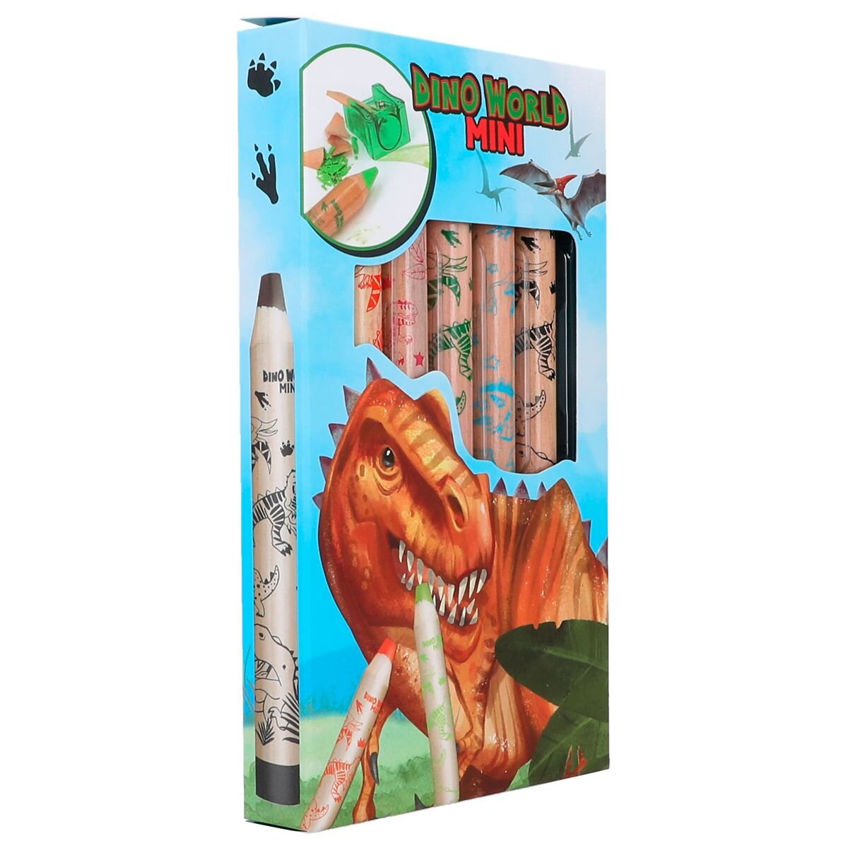 Depesche Dino World Mini Dino Buntstifte & Anspitzer