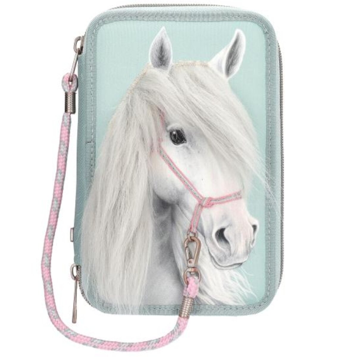 Depesche Miss Melody 3 Fach Federtasche mit Pferdekopf Applikation