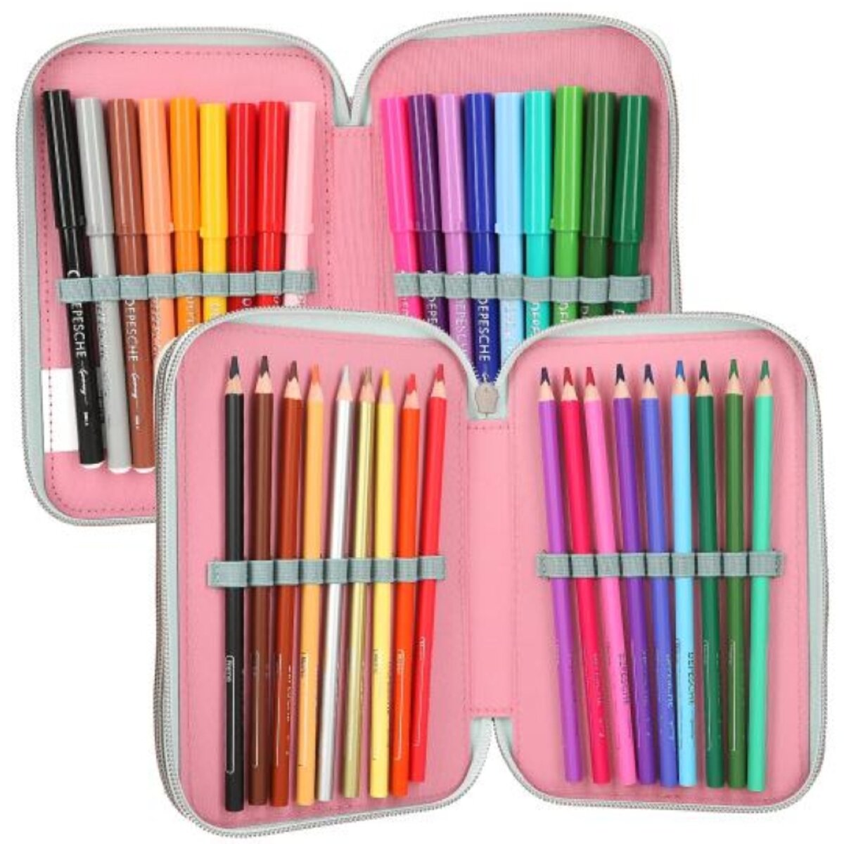 Depesche Miss Melody 3 Fach Federtasche mit Pferdekopf Applikation