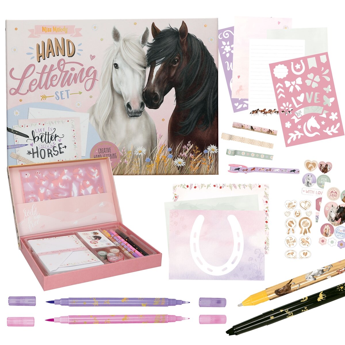 Depesche Miss Melody Briefbox Handlettering Pferde Kreativset