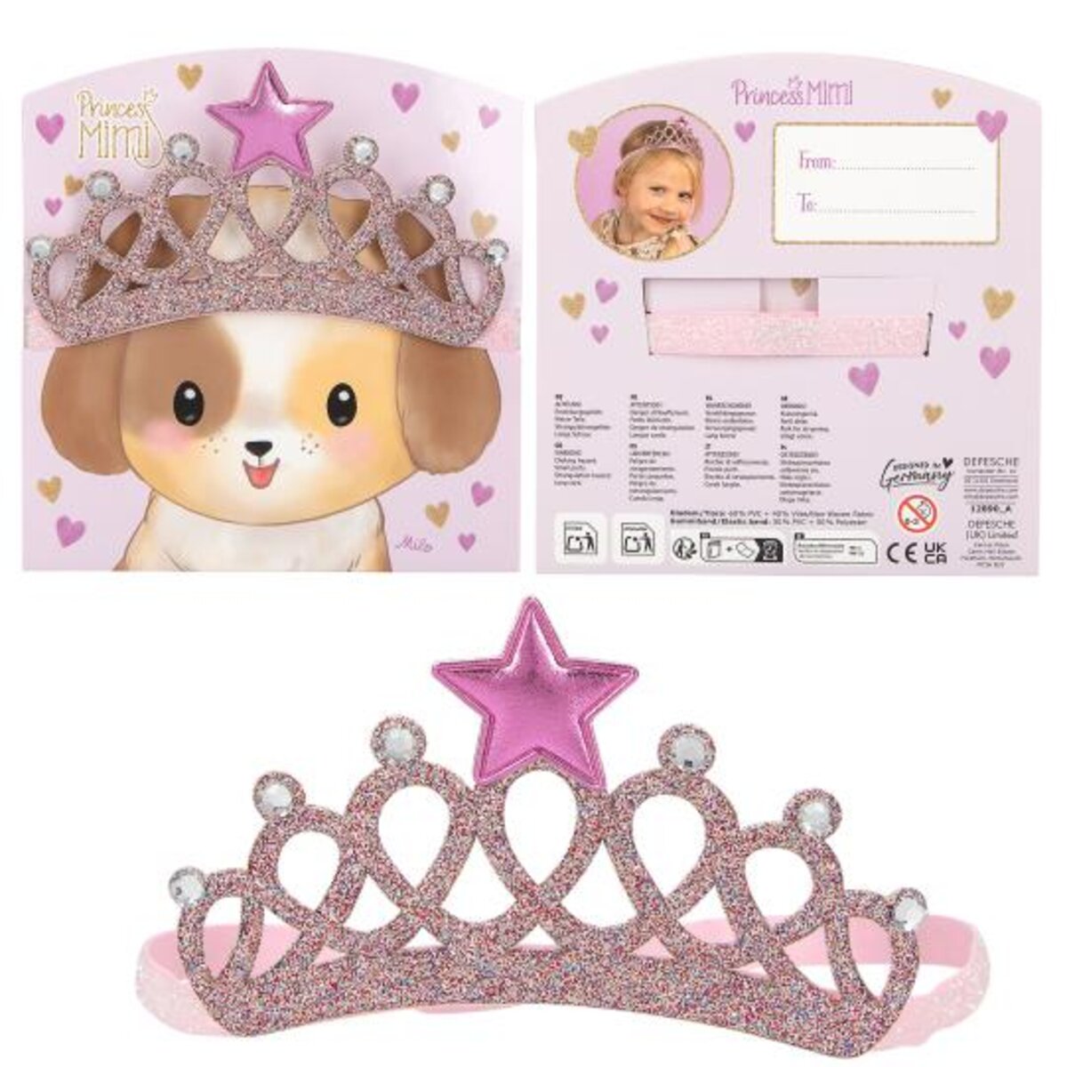 Depesche Princess Mimi Diadem Haarband (Einheitsgröße), 1 Stück, 3-fach sortiert